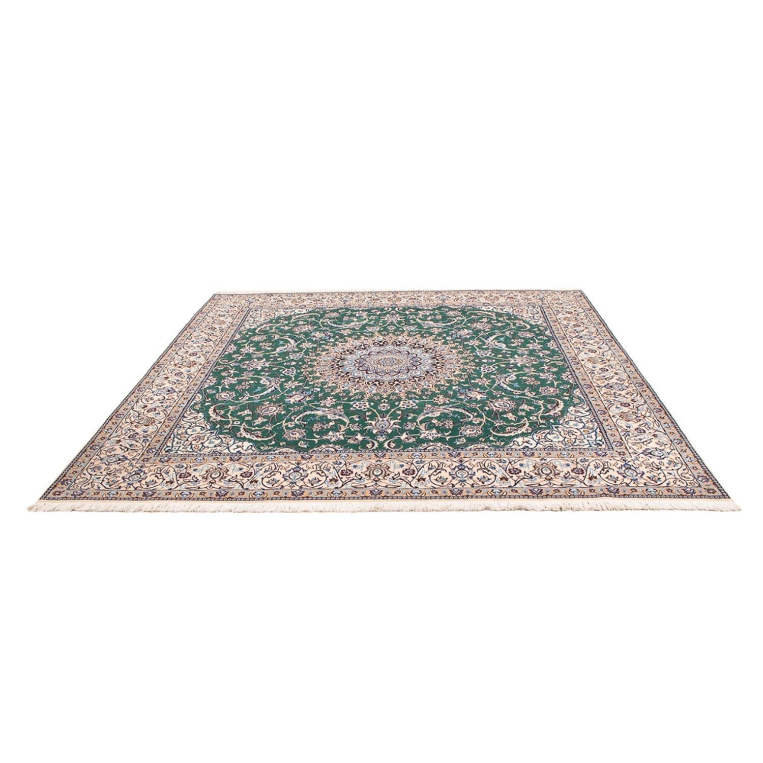 Tapis persan - Nain - 264 x 248 cm - vert
