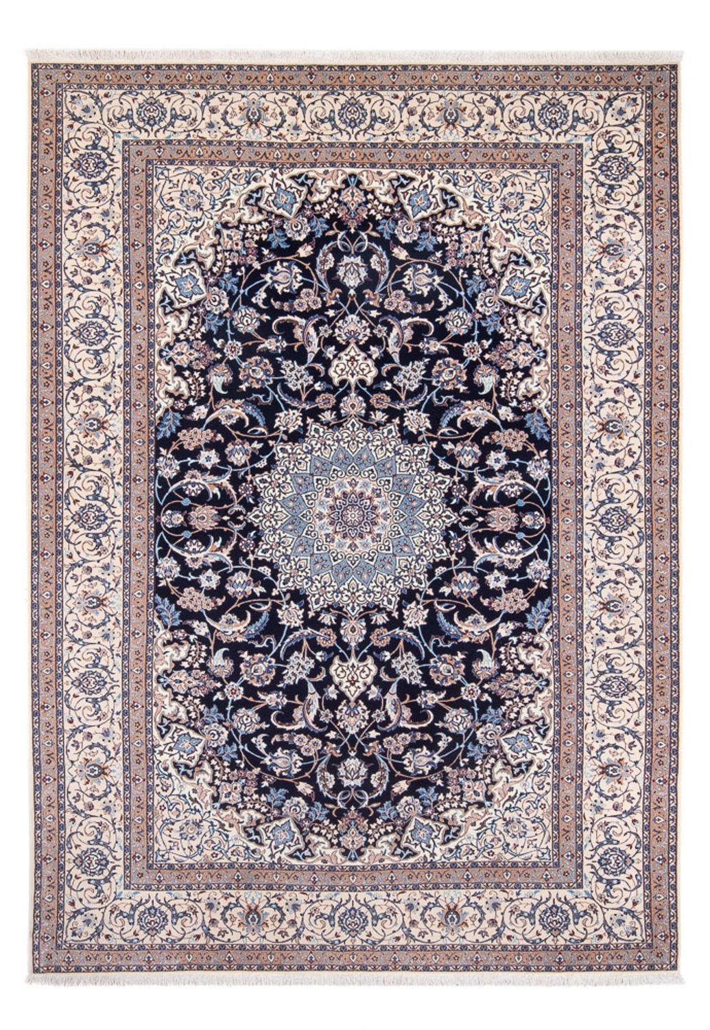 Tapis persan - Nain - Premium - 273 x 184 cm - bleu foncé
