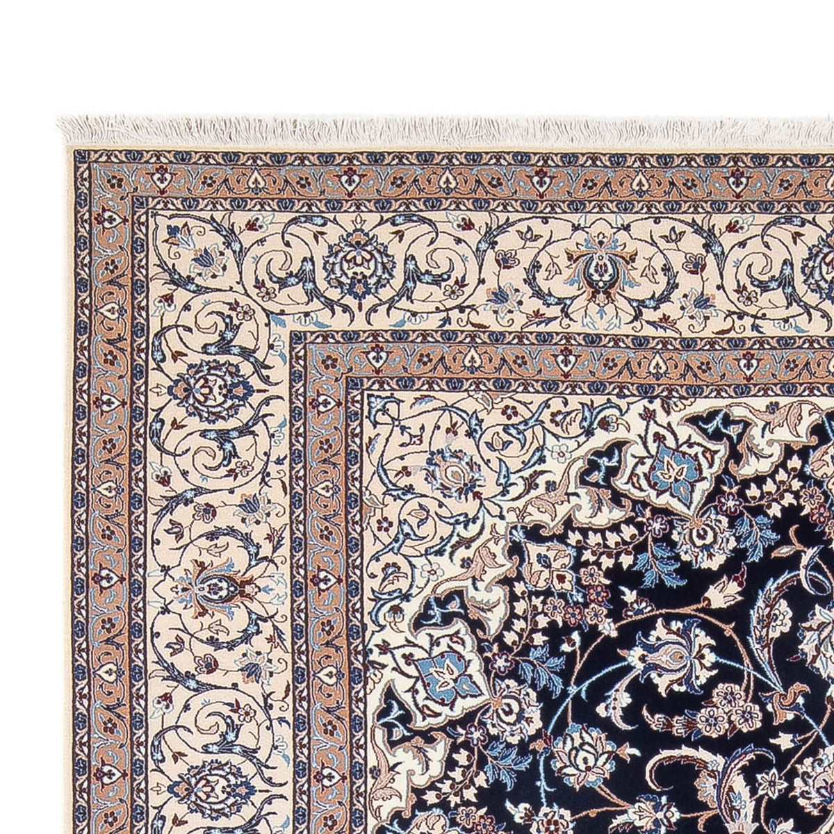 Tapis persan - Nain - Premium - 273 x 184 cm - bleu foncé