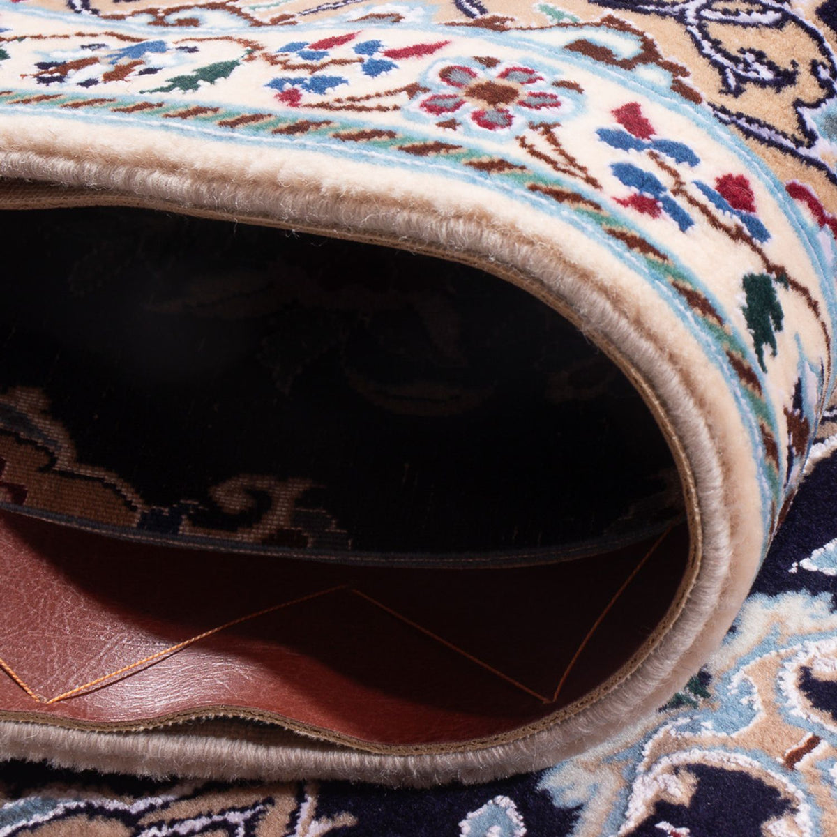 Tapis de couloir Tapis persan - Nain - Premium - 228 x 48 cm - bleu foncé