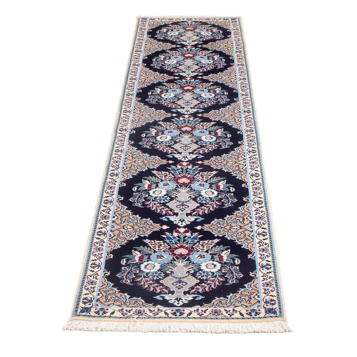 Tapis de couloir Tapis persan - Nain - Premium - 228 x 48 cm - bleu foncé