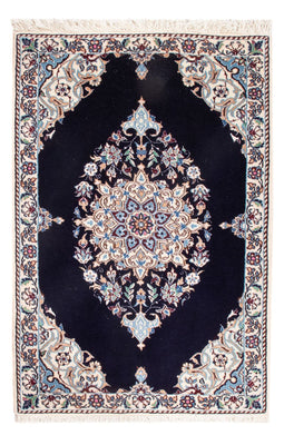 Tapis persan - Nain - Premium - 76 x 50 cm - bleu foncé