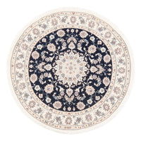 Tapis persan - Nain - Premium ronde  - 111 x 105 cm - bleu foncé