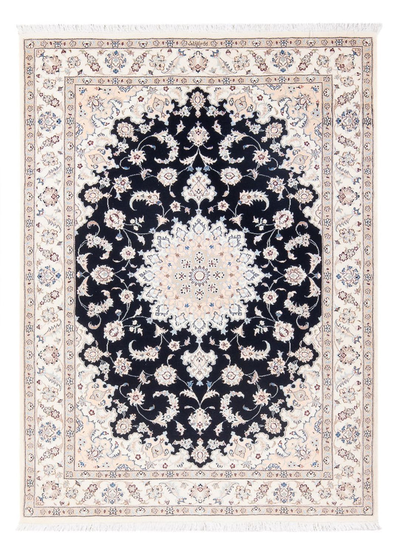 Tapis persan - Nain - Premium - 160 x 110 cm - bleu foncé