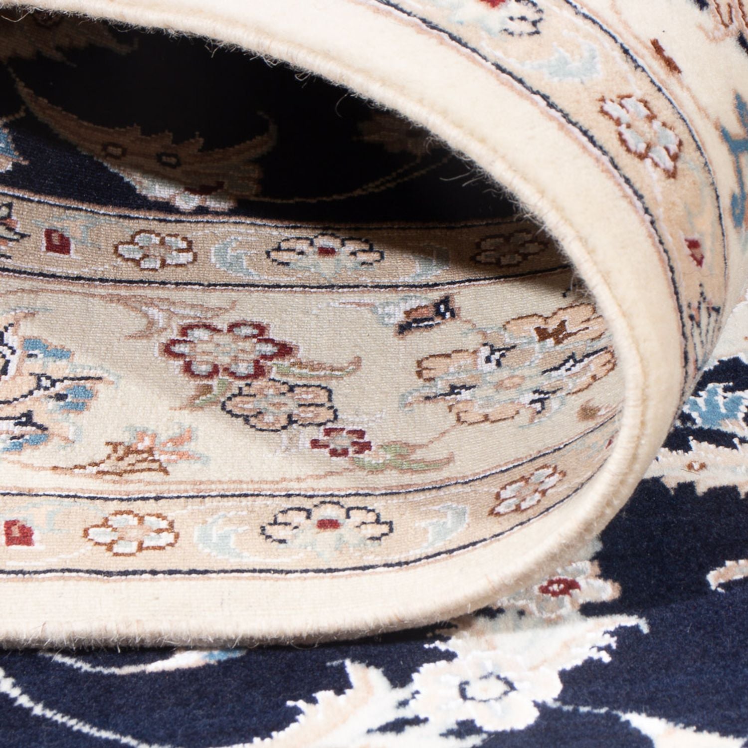 Tapis persan - Nain - Premium - 160 x 110 cm - bleu foncé