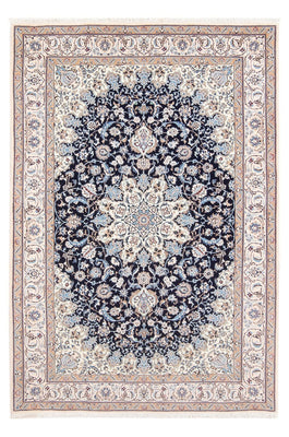Tapis persan - Nain - Premium - 198 x 130 cm - bleu foncé