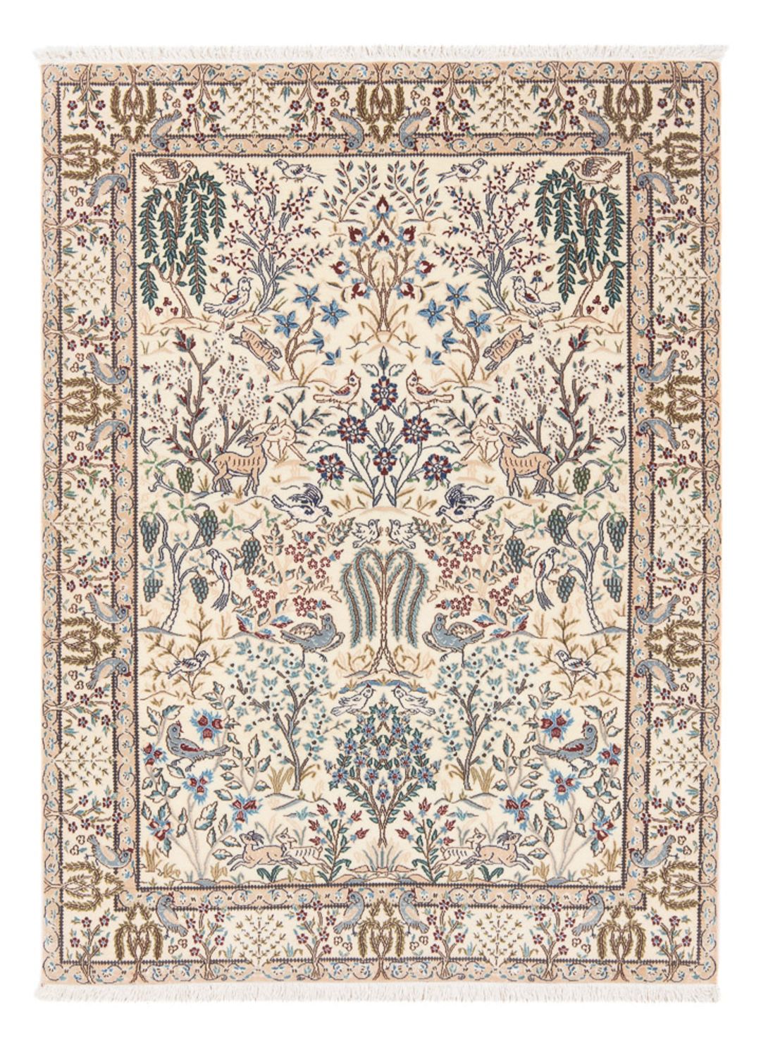 Tapis persan - Nain - Premium - 140 x 100 cm - crème