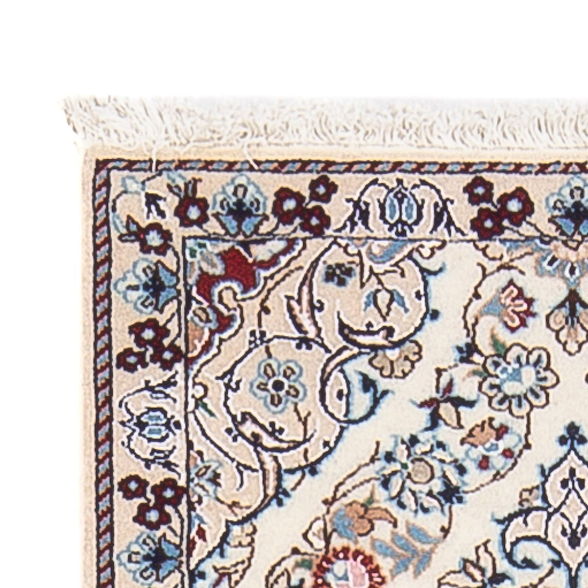 Tapis de couloir Tapis persan - Nain - Premium - 140 x 48 cm - crème