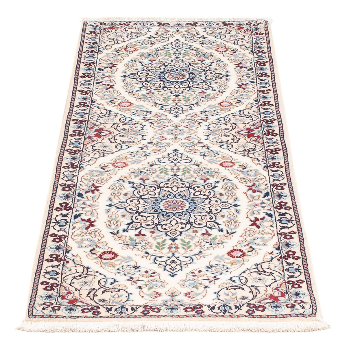 Tapis de couloir Tapis persan - Nain - Premium - 140 x 48 cm - crème