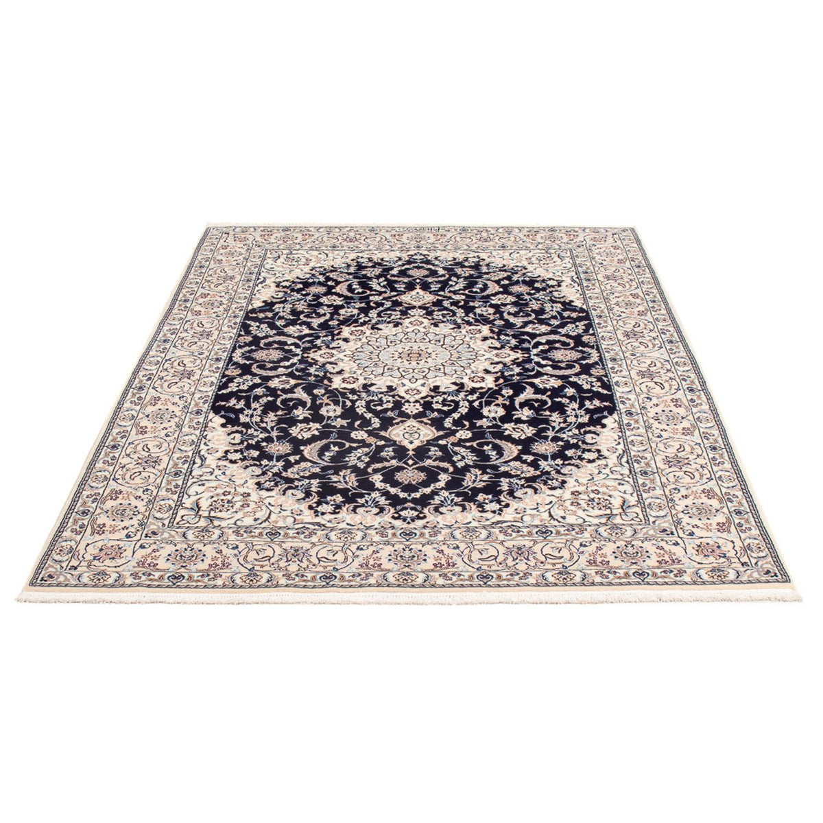Tapis persan - Nain - Premium - 175 x 128 cm - bleu foncé
