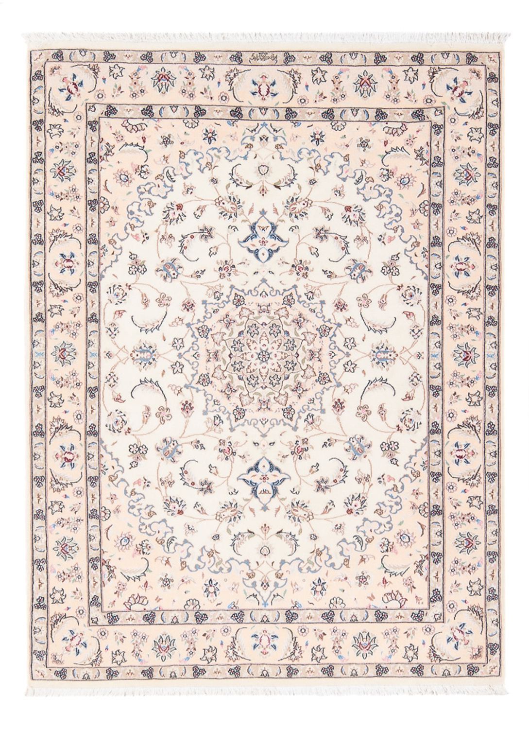 Tapis persan - Nain - Premium - 146 x 100 cm - crème