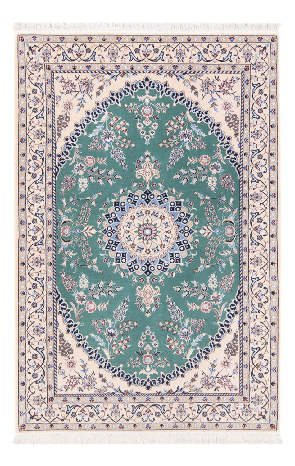 Tapis persan - Nain - Premium - 153 x 100 cm - vert