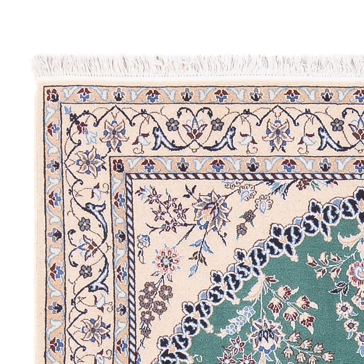 Tapis persan - Nain - Premium - 153 x 100 cm - vert