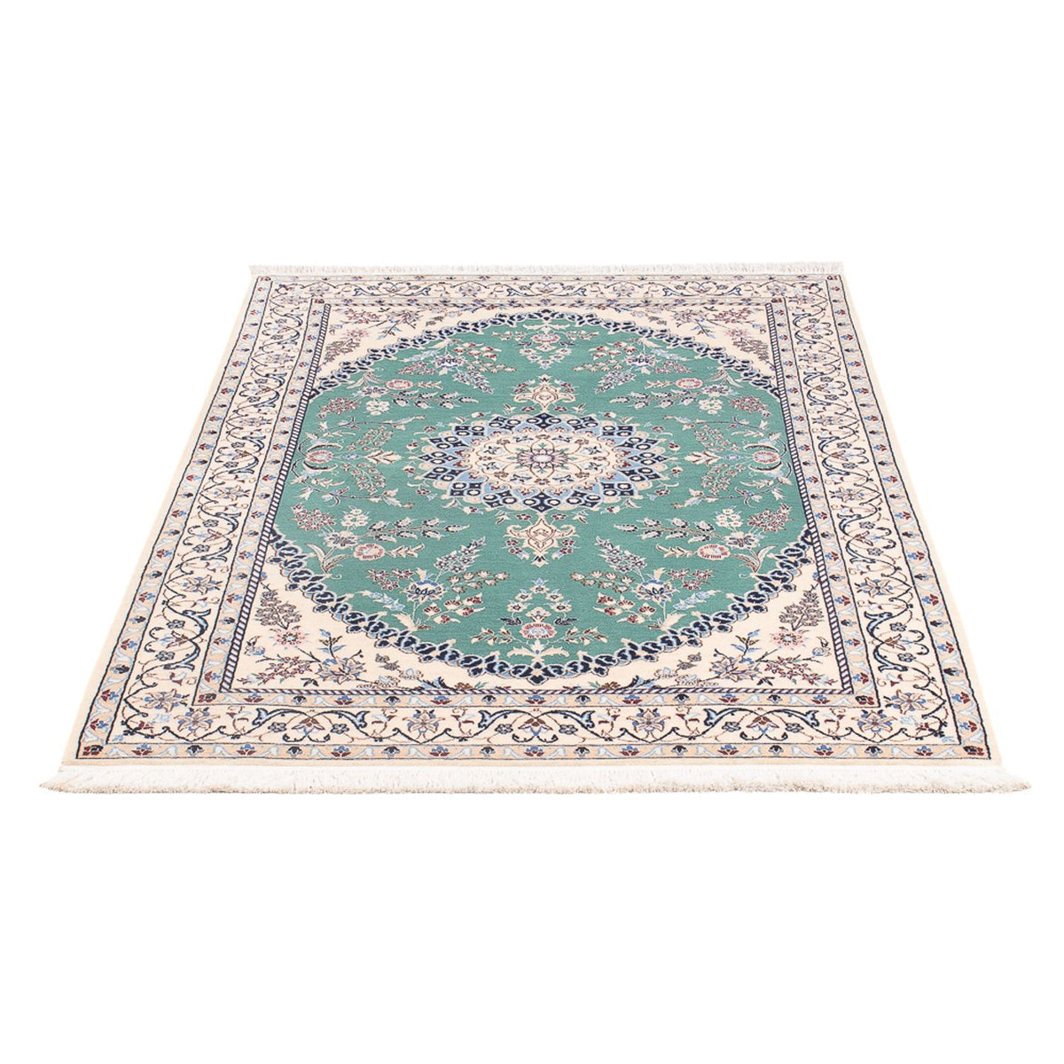 Tapis persan - Nain - Premium - 153 x 100 cm - vert