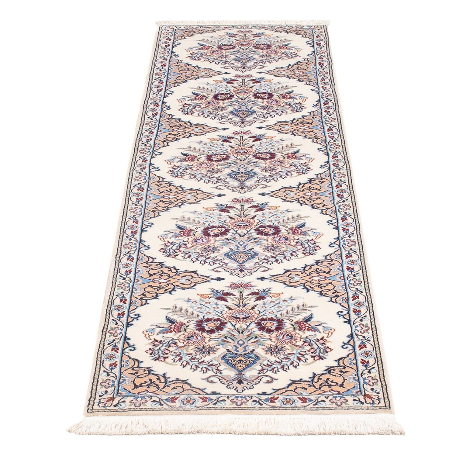 Tapis de couloir Tapis persan - Nain - Premium - 203 x 48 cm - crème
