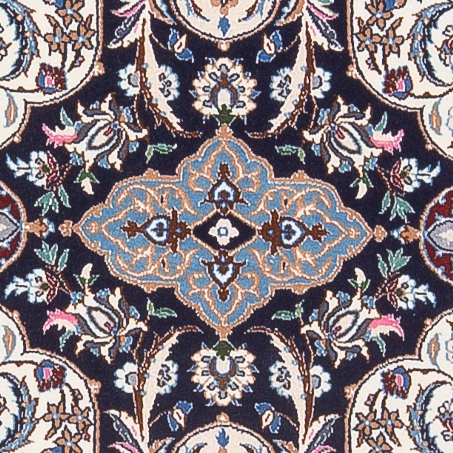 Tapis de couloir Tapis persan - Nain - Premium - 220 x 52 cm - bleu foncé