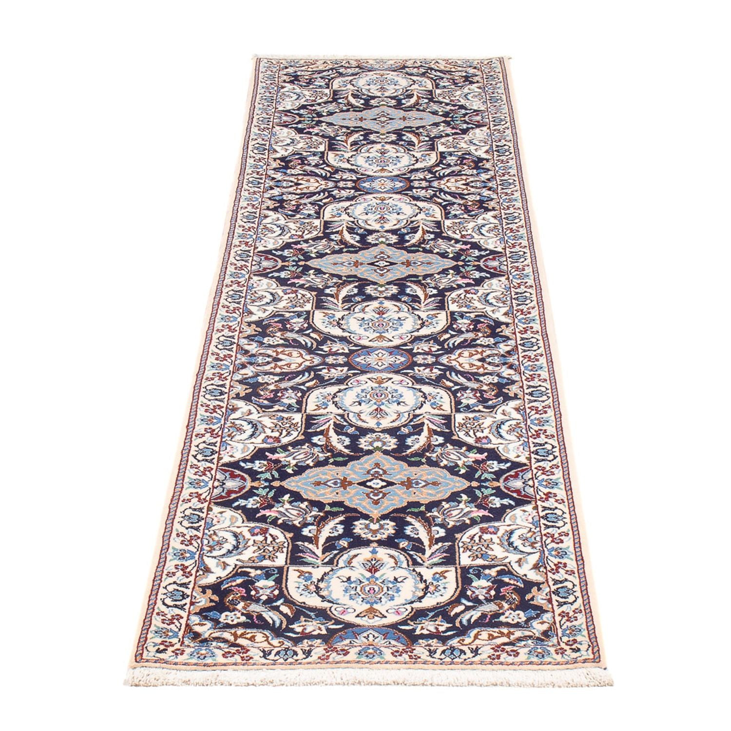 Tapis de couloir Tapis persan - Nain - Premium - 220 x 52 cm - bleu foncé