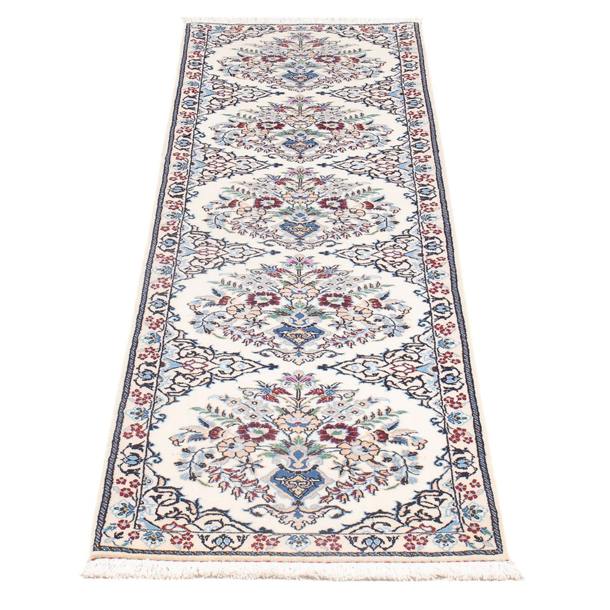 Tapis de couloir Tapis persan - Nain - Premium - 194 x 48 cm - crème
