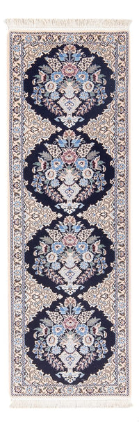 Tapis de couloir Tapis persan - Nain - Premium - 156 x 50 cm - bleu foncé