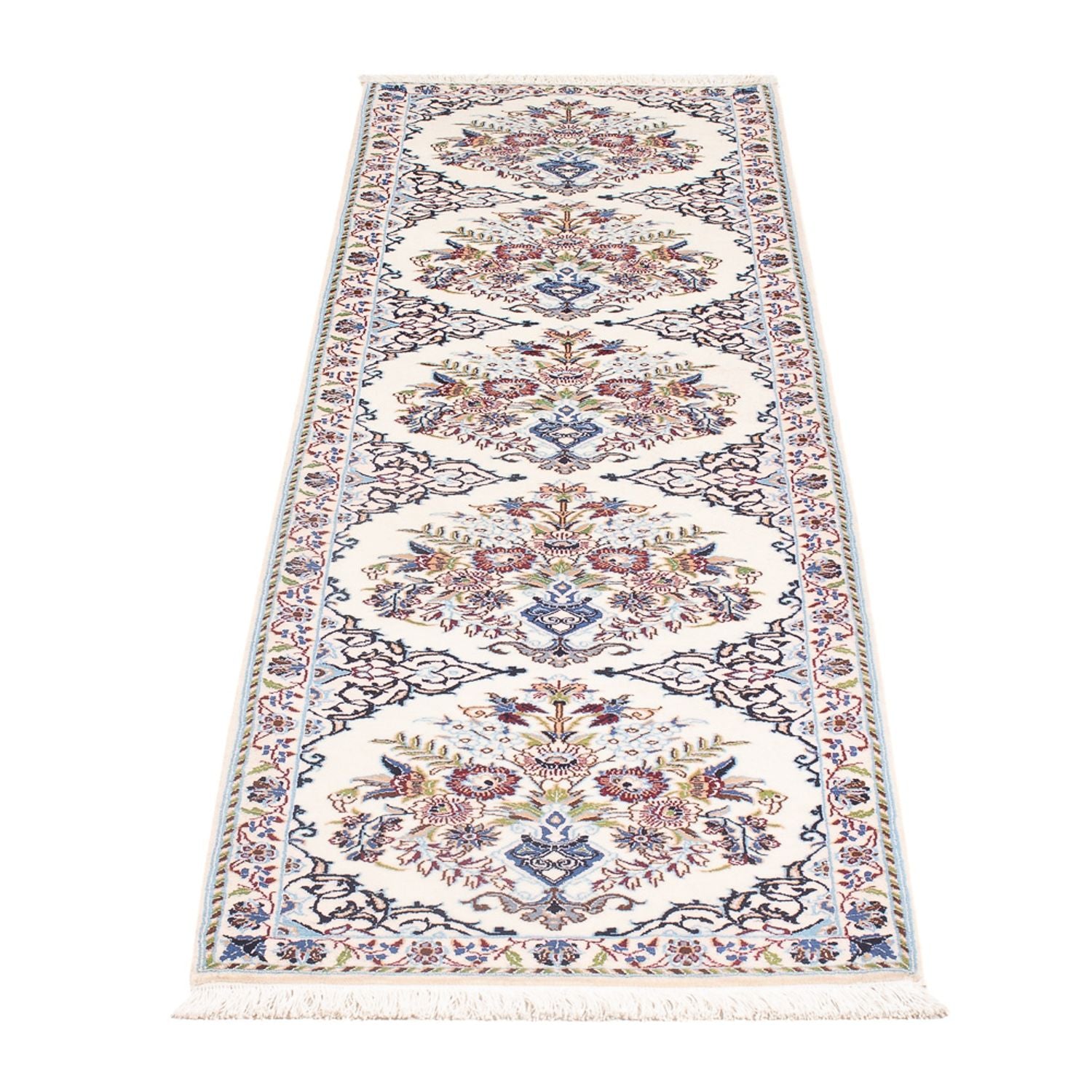 Tapis de couloir Tapis persan - Nain - Premium - 196 x 52 cm - crème
