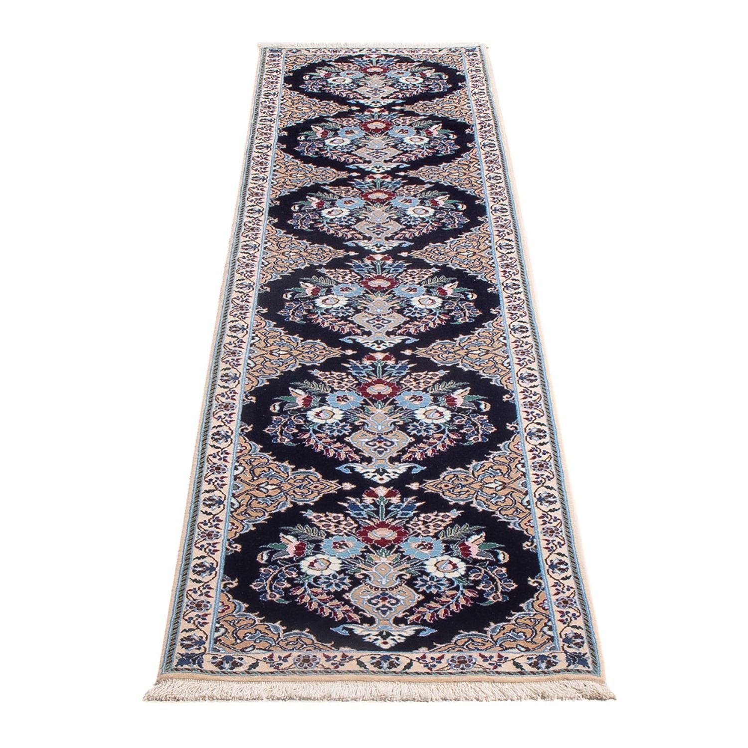 Tapis de couloir Tapis persan - Nain - Premium - 230 x 47 cm - bleu foncé