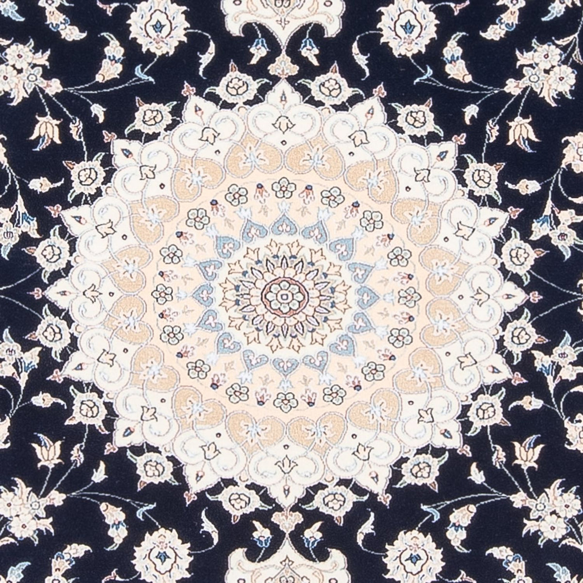 Tapis persan - Nain - Premium - 198 x 132 cm - bleu foncé