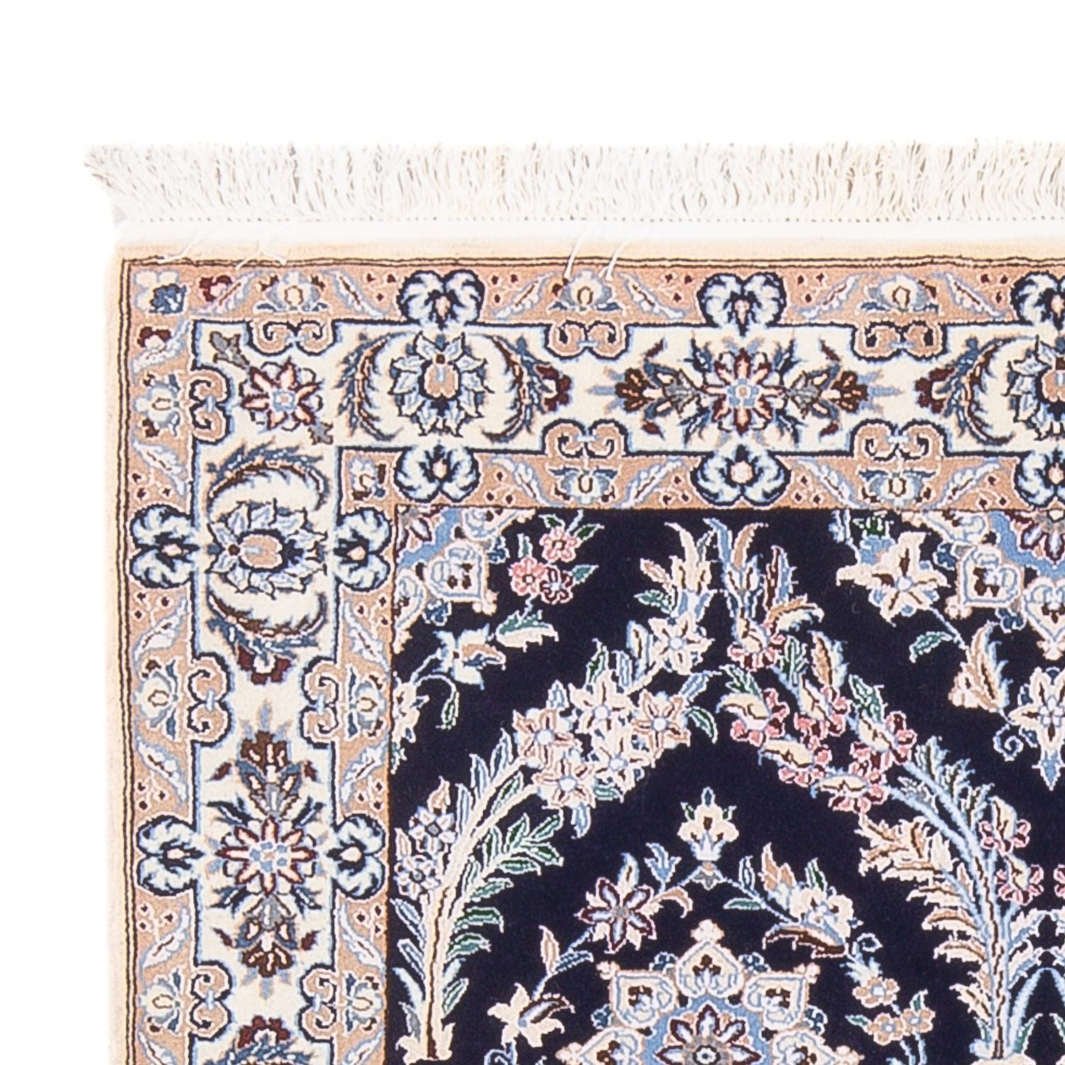 Tapis persan - Nain - Premium - 142 x 98 cm - bleu foncé