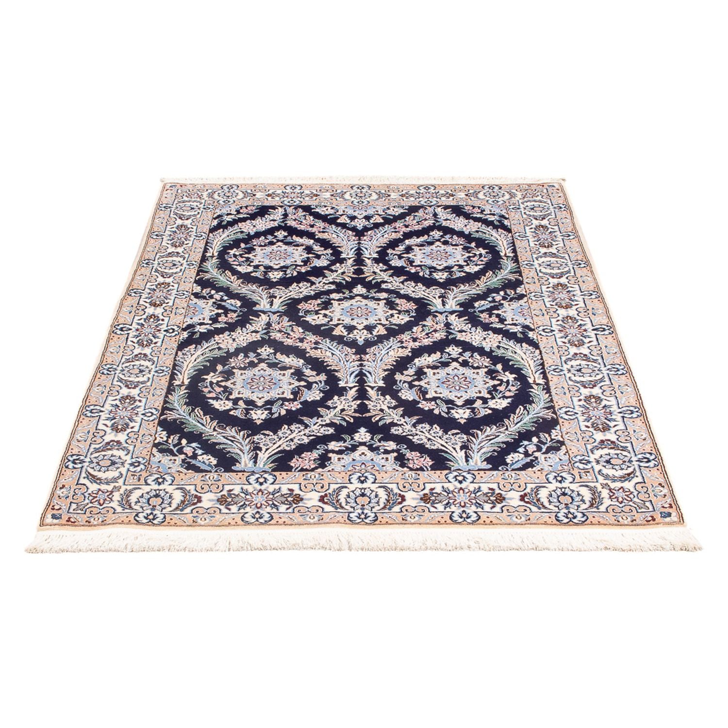 Tapis persan - Nain - Premium - 142 x 98 cm - bleu foncé