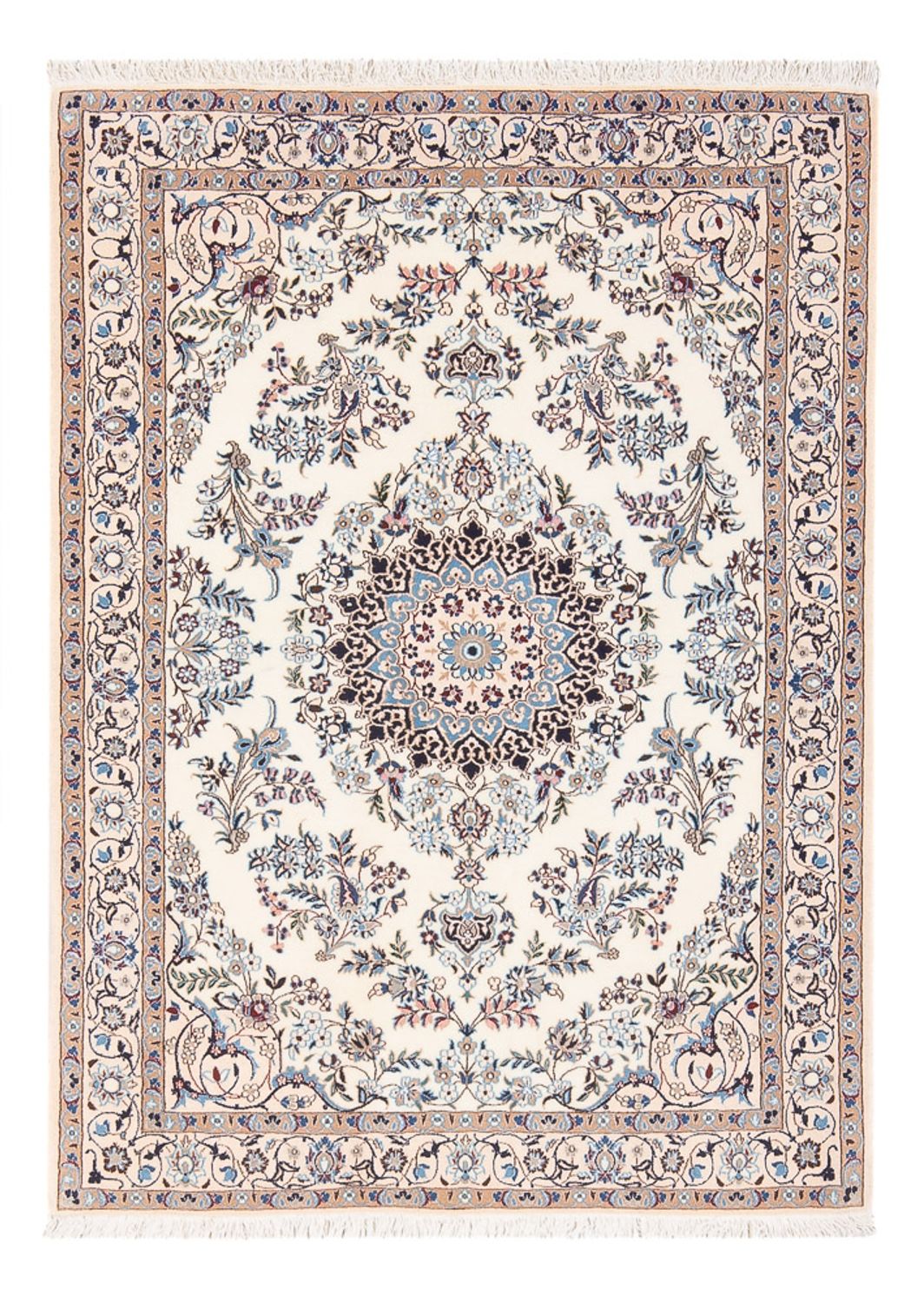 Tapis persan - Nain - Premium - 132 x 98 cm - crème