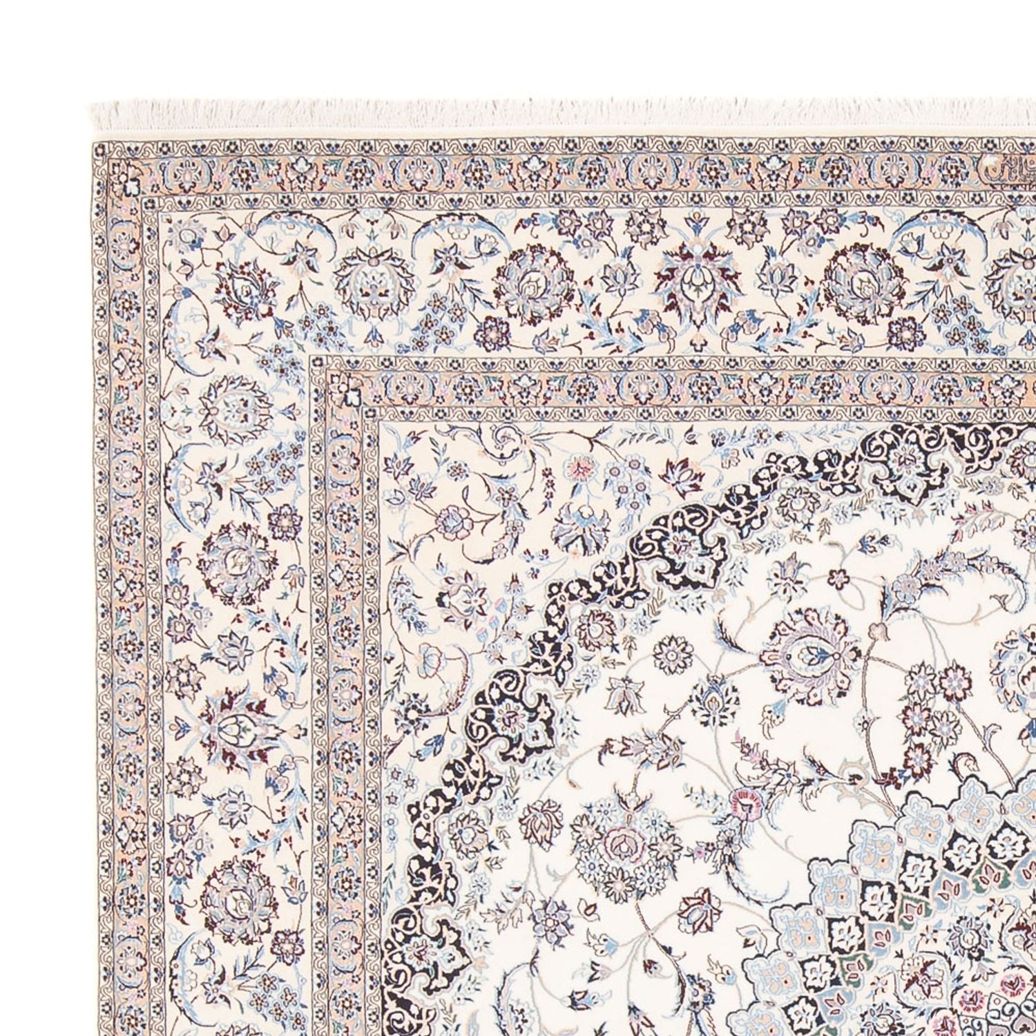 Tapis persan - Nain - Premium - 260 x 257 cm - crème