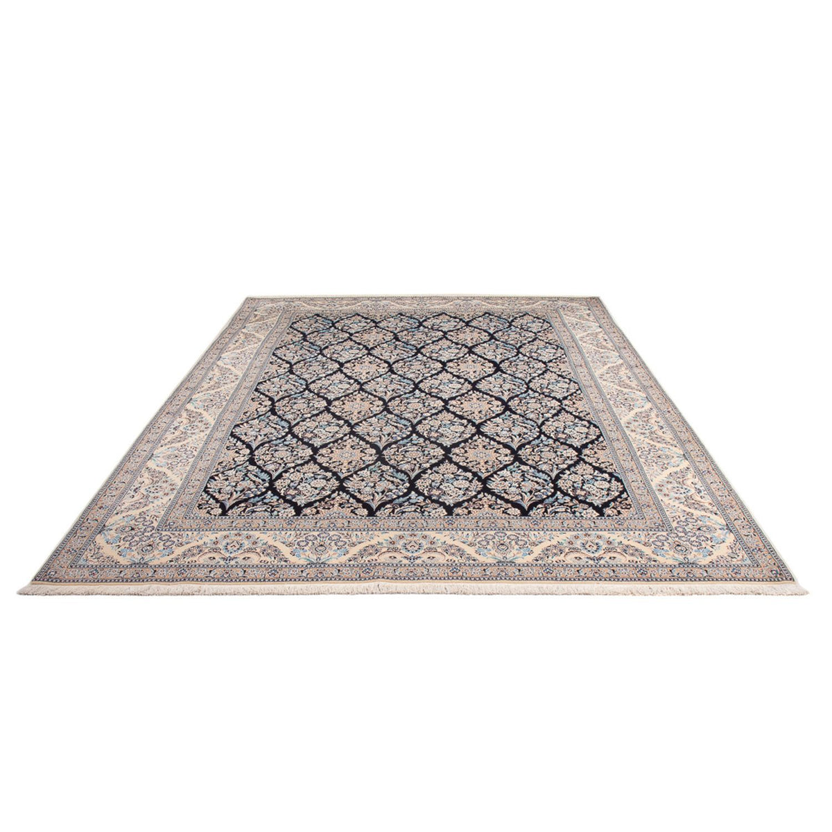 Tapis persan - Nain - Premium - 302 x 200 cm - bleu foncé
