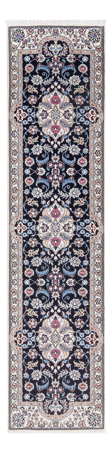 Tapis de couloir Tapis persan - Nain - Premium - 196 x 50 cm - bleu foncé