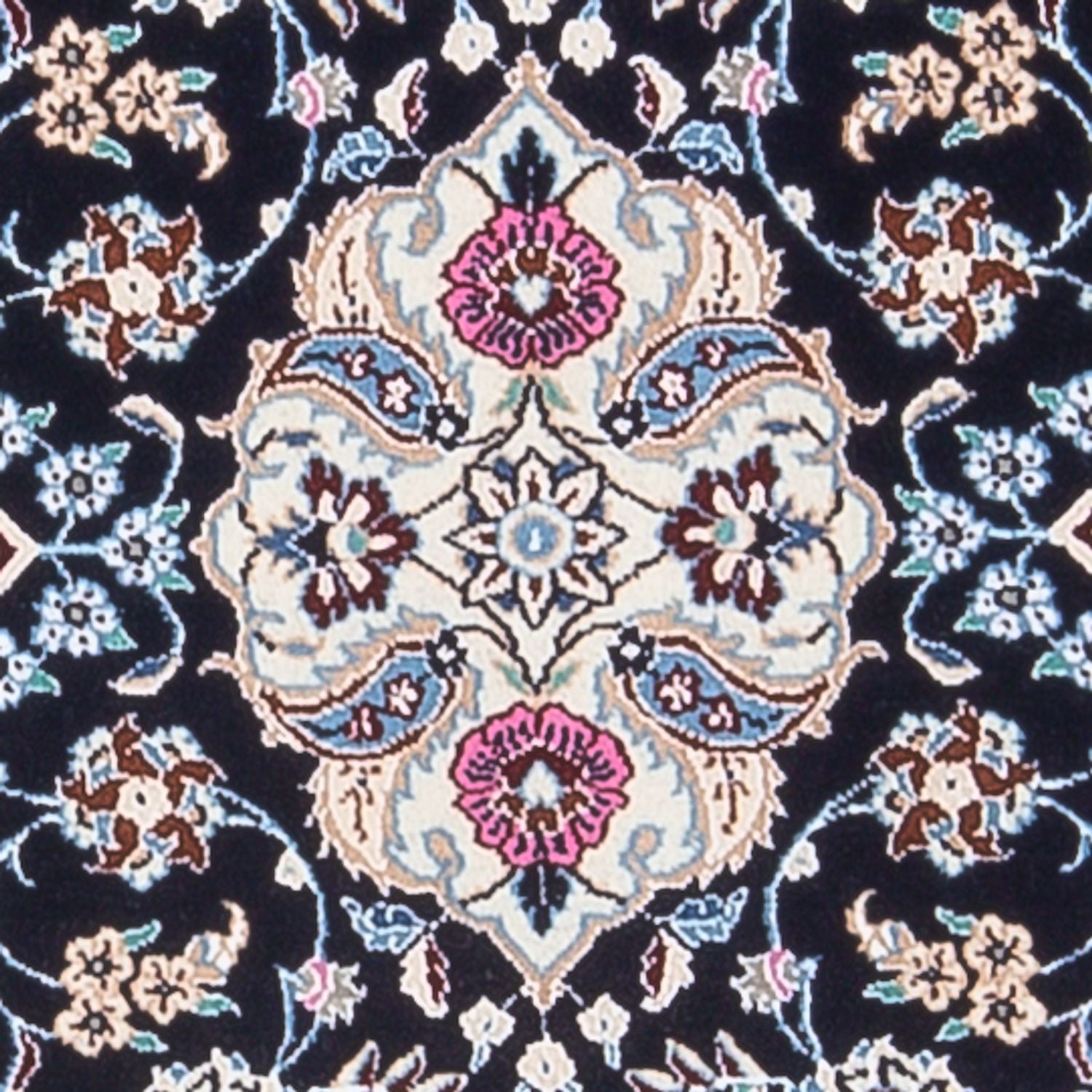 Tapis de couloir Tapis persan - Nain - Premium - 196 x 50 cm - bleu foncé