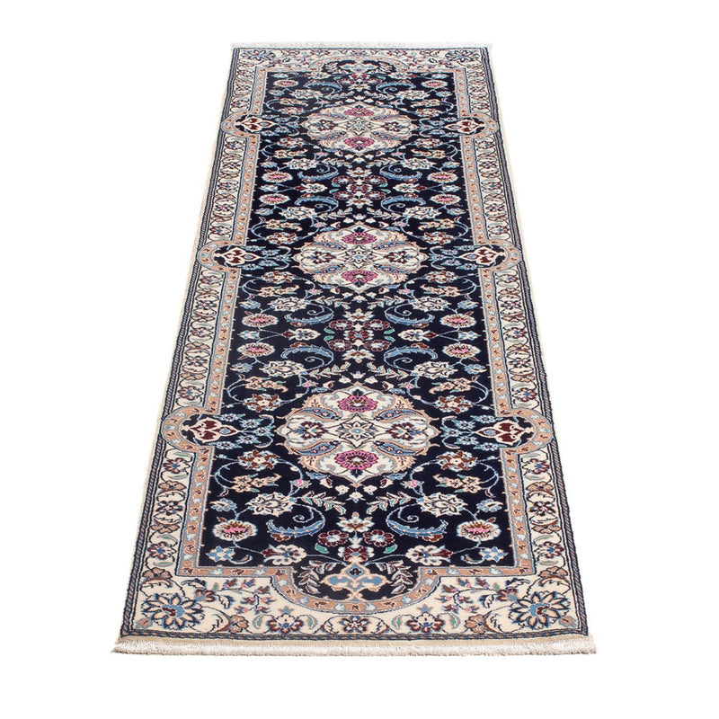 Tapis de couloir Tapis persan - Nain - Premium - 196 x 50 cm - bleu foncé