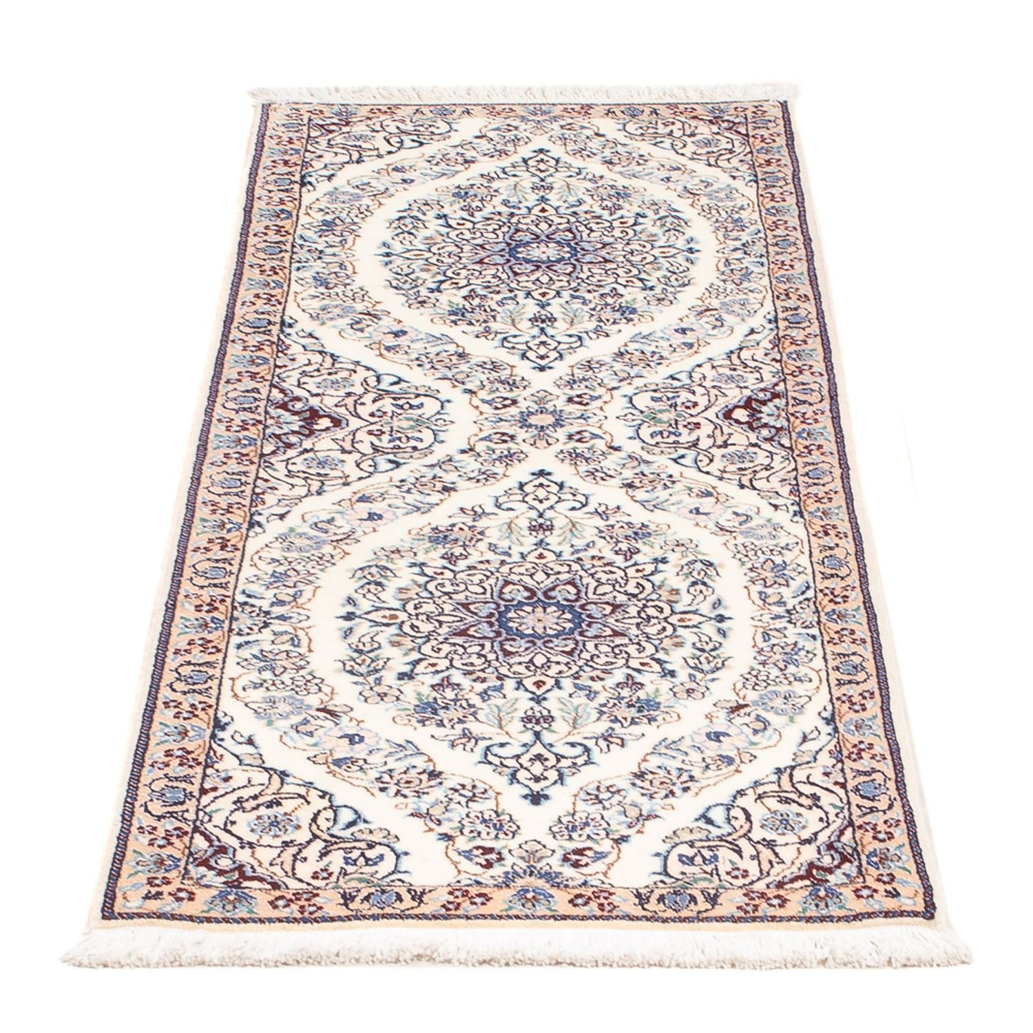 Tapis de couloir Tapis persan - Nain - Premium - 147 x 48 cm - crème