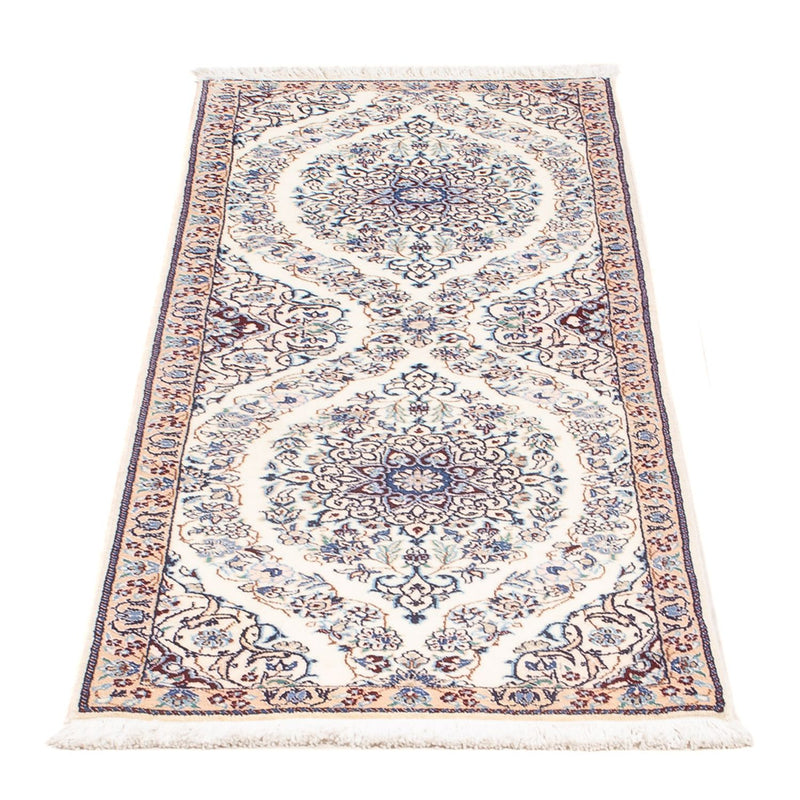 Tapis de couloir Tapis persan - Nain - Premium - 147 x 48 cm - crème