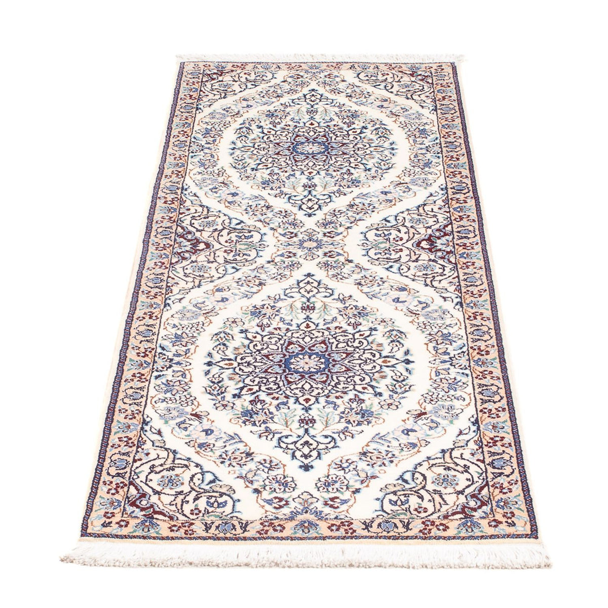 Tapis de couloir Tapis persan - Nain - Premium - 150 x 50 cm - crème
