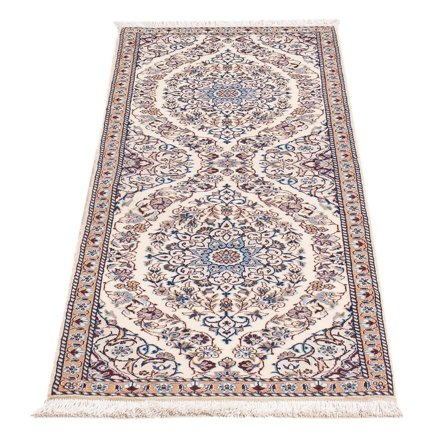 Tapis de couloir Tapis persan - Nain - Premium - 150 x 48 cm - beige foncé
