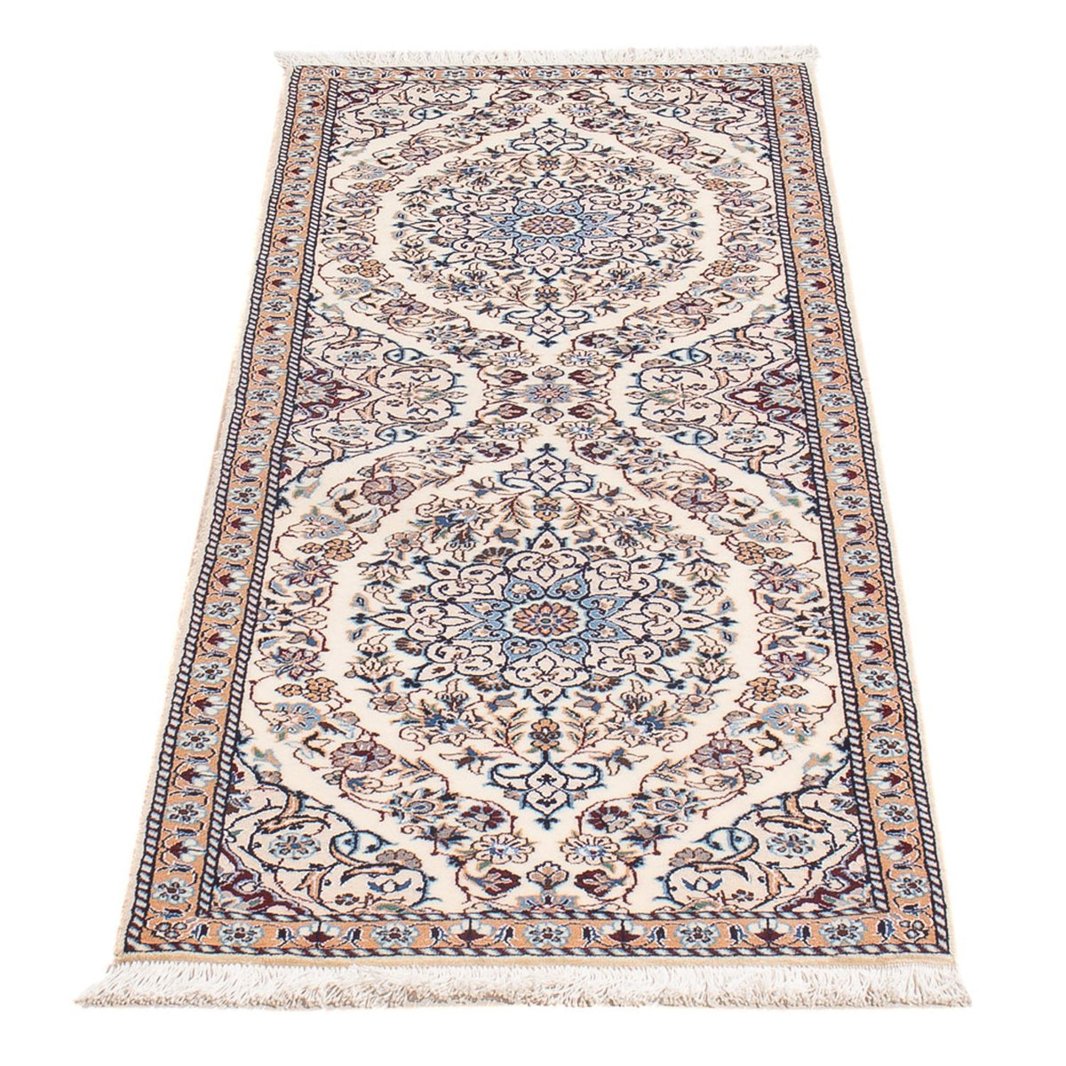Tapis de couloir Tapis persan - Nain - Premium - 150 x 48 cm - beige foncé