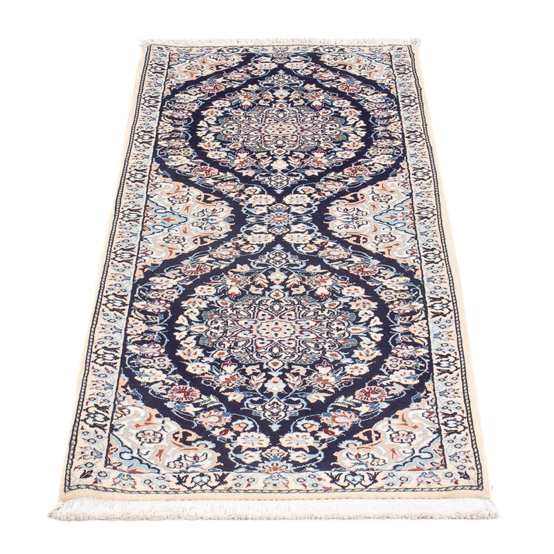 Tapis de couloir Tapis persan - Nain - Premium - 150 x 50 cm - bleu foncé