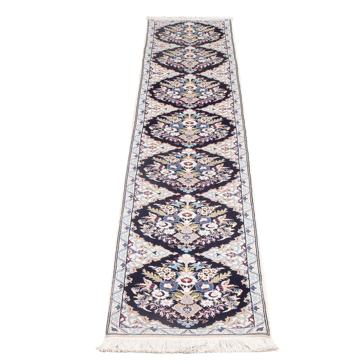 Tapis de couloir Tapis persan - Nain - Premium - 215 x 33 cm - bleu foncé