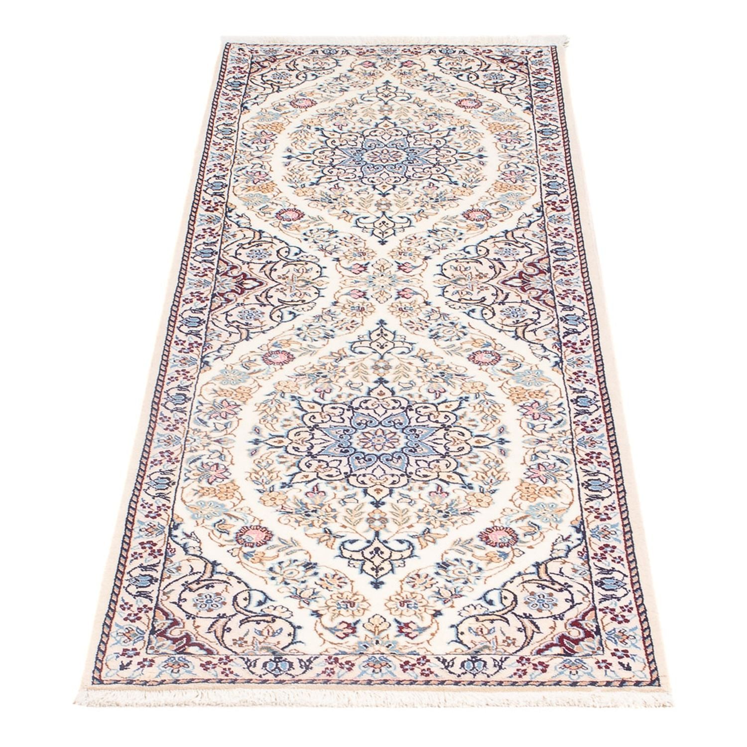 Tapis de couloir Tapis persan - Nain - Premium - 156 x 48 cm - crème