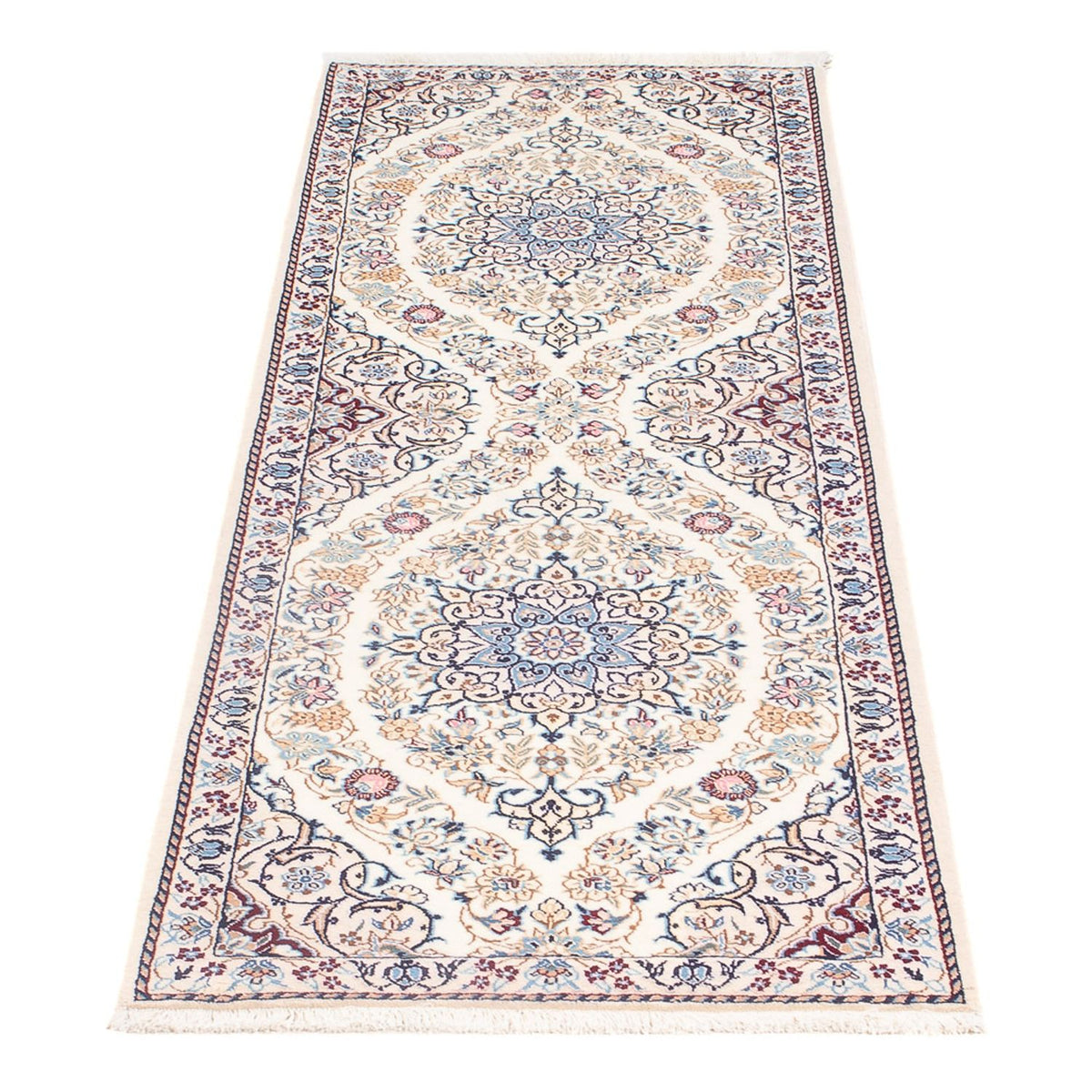 Tapis de couloir Tapis persan - Nain - Premium - 156 x 48 cm - crème