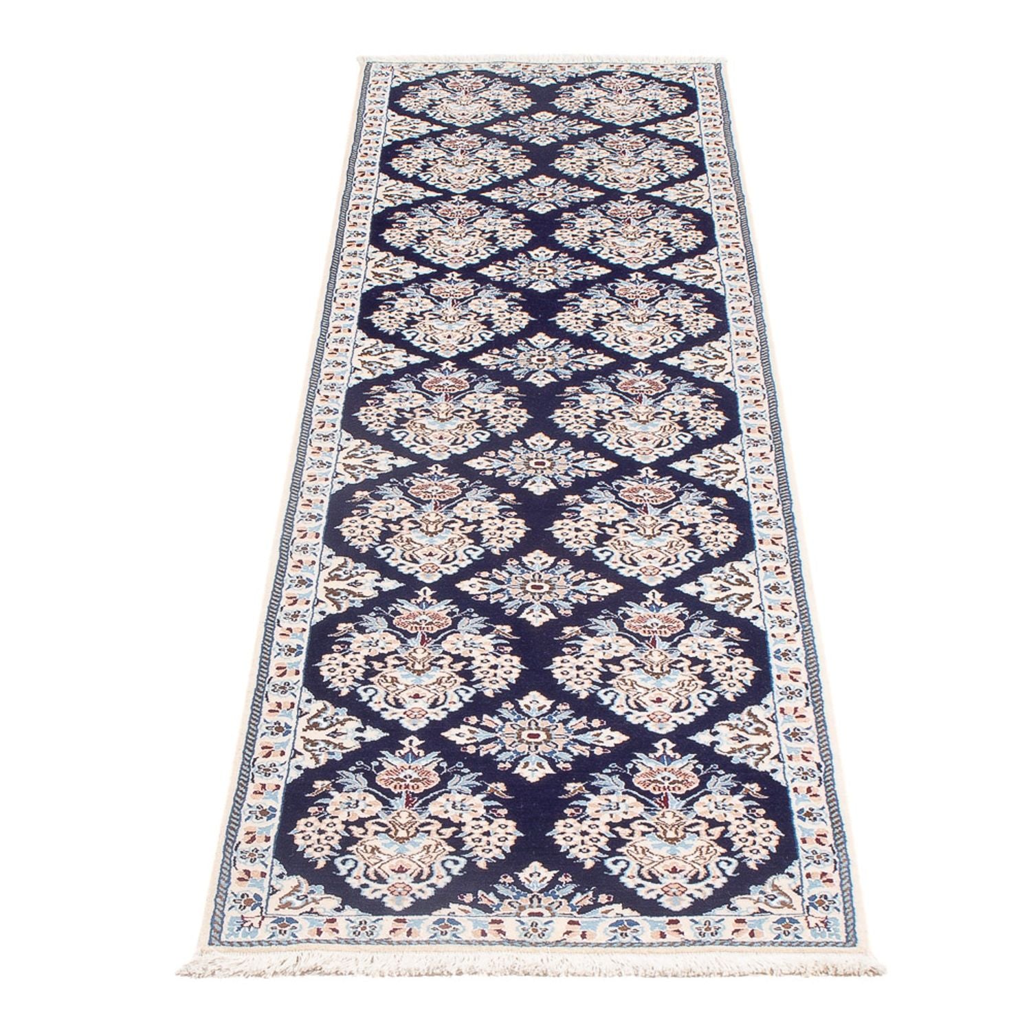 Tapis de couloir Tapis persan - Nain - Premium - 210 x 48 cm - bleu foncé