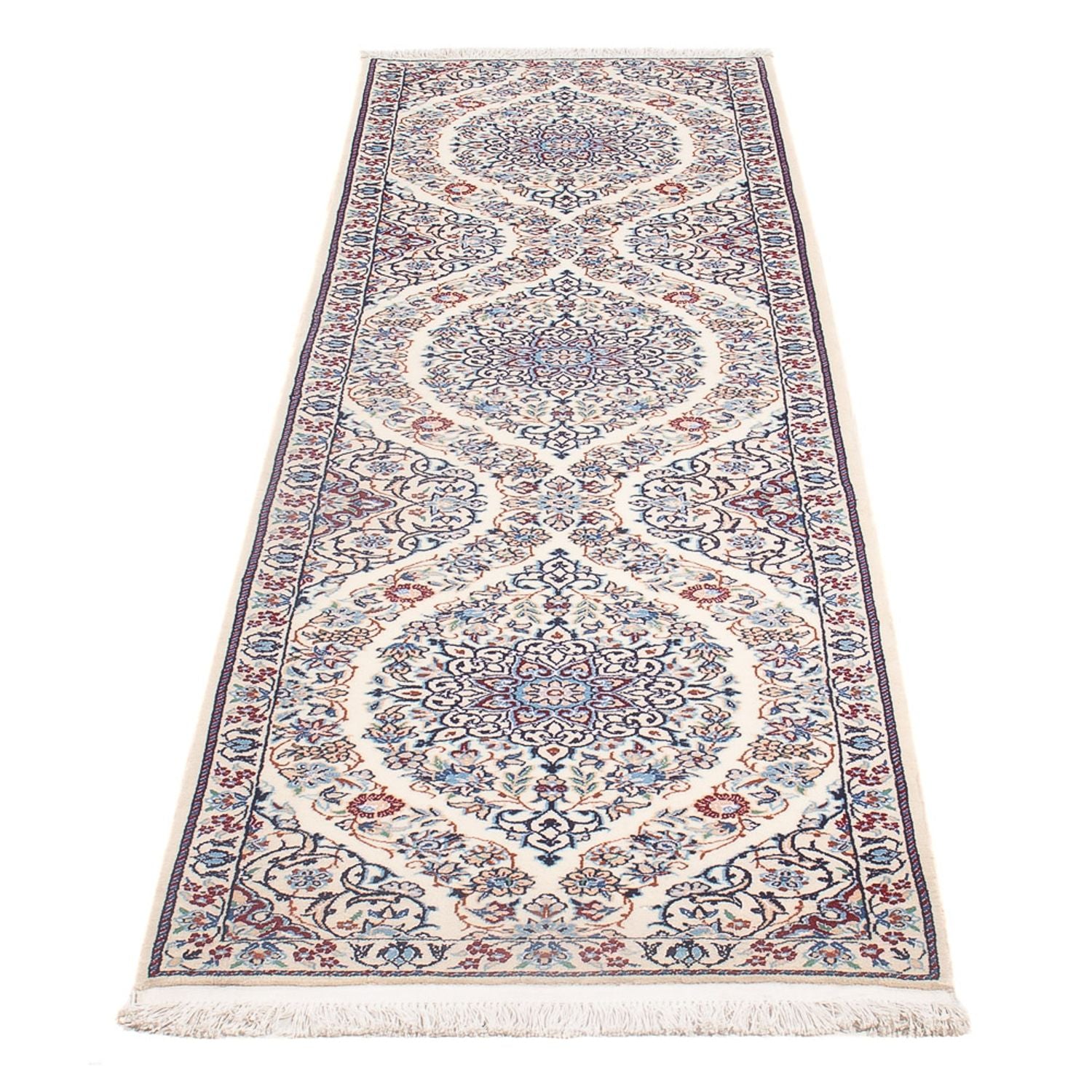 Tapis de couloir Tapis persan - Nain - Premium - 220 x 57 cm - beige foncé