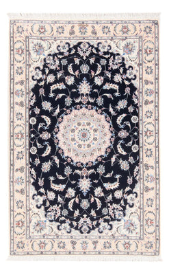 Tapis persan - Nain - Premium - 141 x 93 cm - bleu foncé
