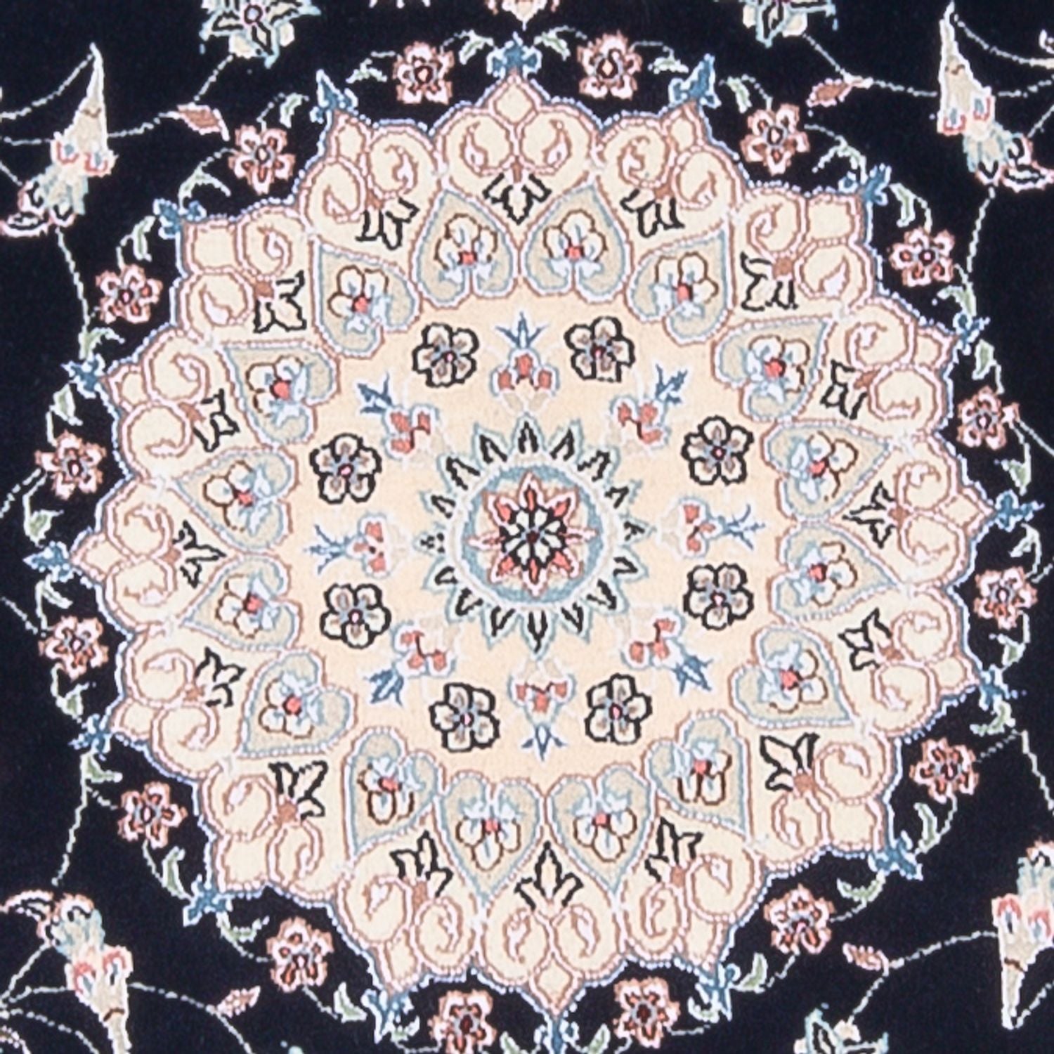 Tapis persan - Nain - Premium - 141 x 93 cm - bleu foncé