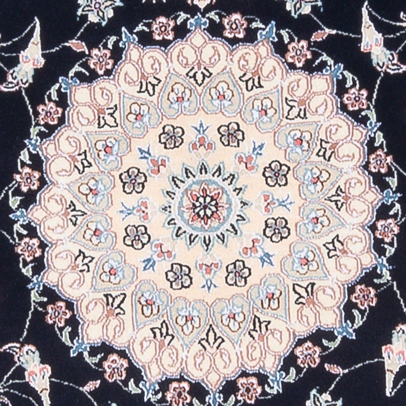 Tapis persan - Nain - Premium - 141 x 93 cm - bleu foncé