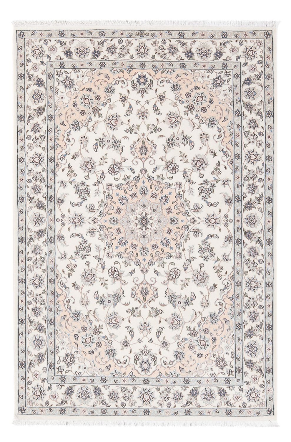 Tapis persan - Nain - Premium - 161 x 109 cm - crème