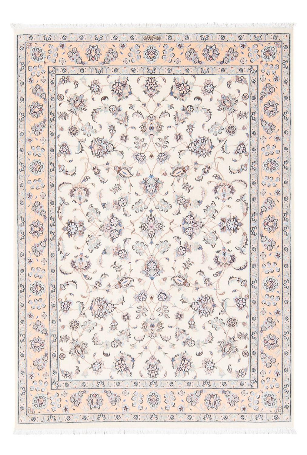 Tapis persan - Nain - Premium - 160 x 110 cm - crème